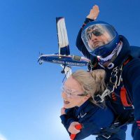 Nicole C tandem skydiving with Skydive Snohomish coach